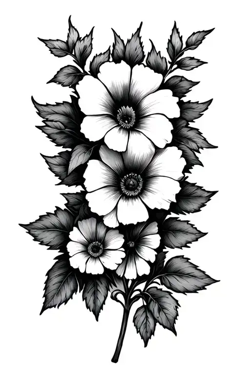 Aster And Morning Glory Vine