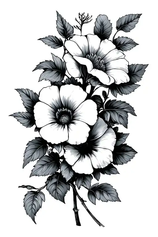 Aster And Morning Glory Vine Wrapped Evenly