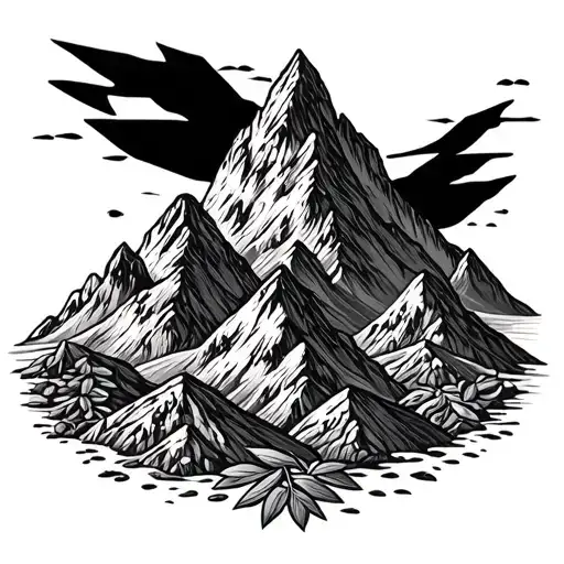 Mountain Range Made Of Different Spices And Herbs