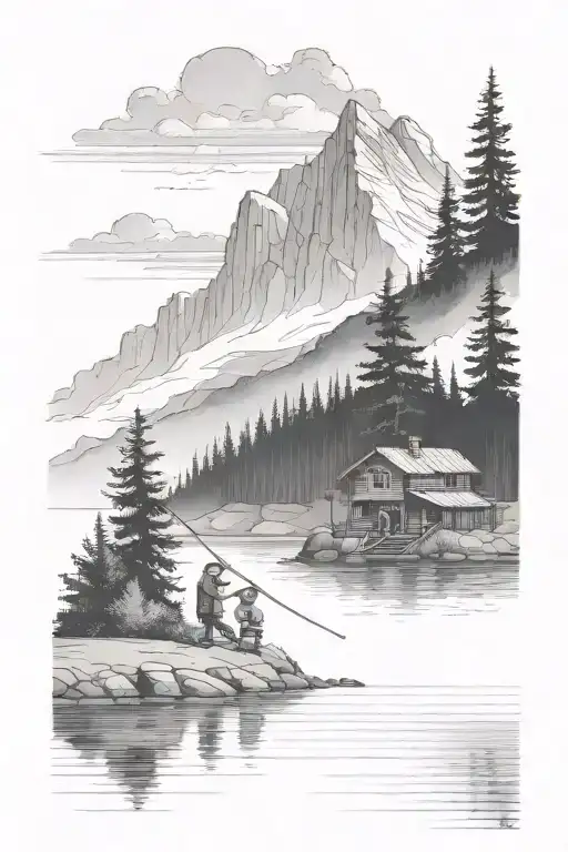 Add A Man Fishing In Front