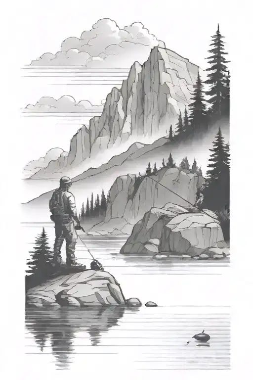 Add A Man Fishing On The Rock