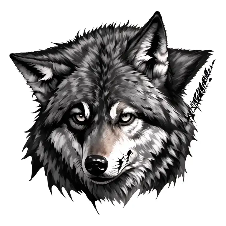 Wolf With Scar On Eye