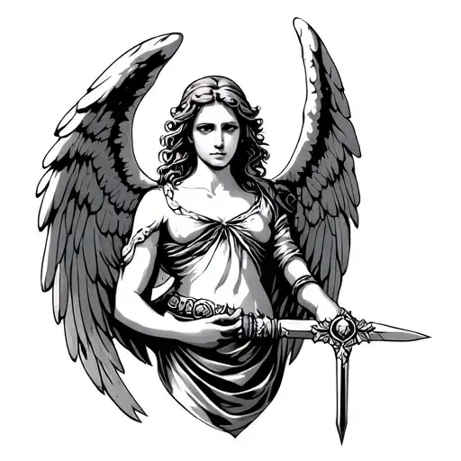 Angel Holding A Sword