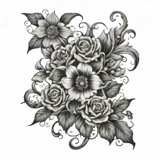 Dark Gothic Floral For Chest