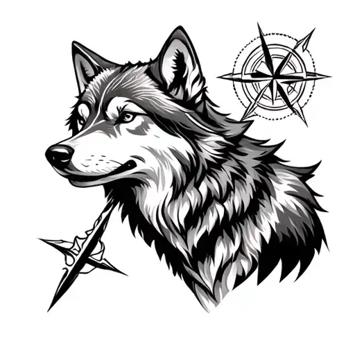 Wolf And Compass