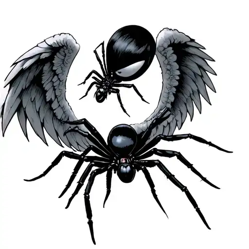 Angel And Black Widow Spider