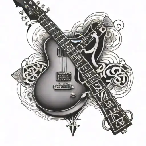 Guitar With Letters In Fretboard