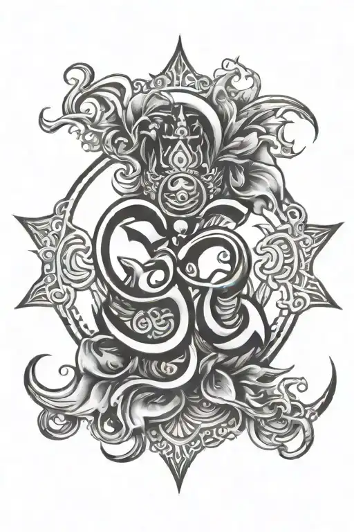 Om And Trishul Symbol