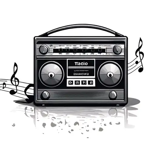 Radio With Music Notes