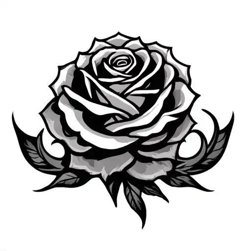 Browning Symbol With Rose Intertwined