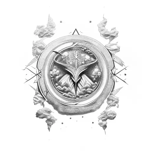 Anbius Symbol With Nature Elements