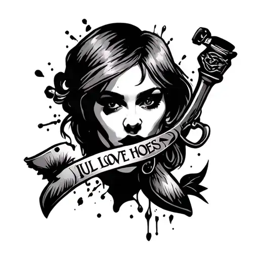 Generate A Design Of A Ghetto And Trash Full Arm Tattoo About The Love Of Hoes