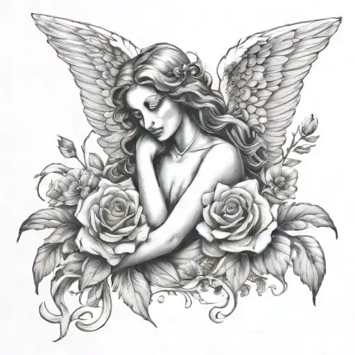 Angel Holidng Flowers