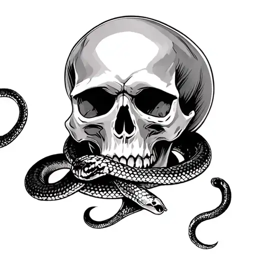 Skull With Snake Wrapped