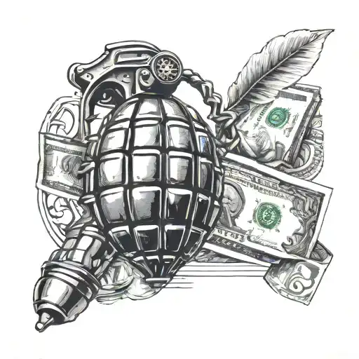 Grenade With Money Coming Out