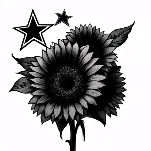 Dallas Cowboy Star And Sunflowers
