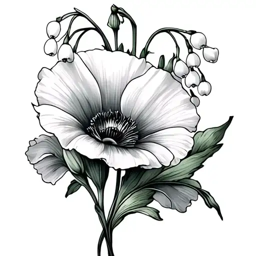 Lily Of The Valley Flower And Poppy