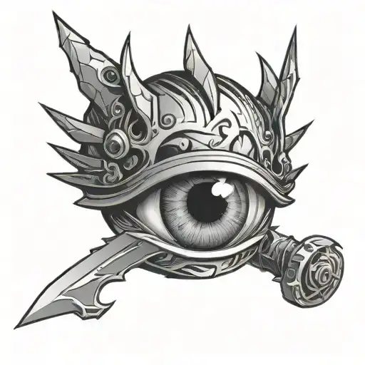 Cyber Sword Piercing Eye Looking Angry Hatred