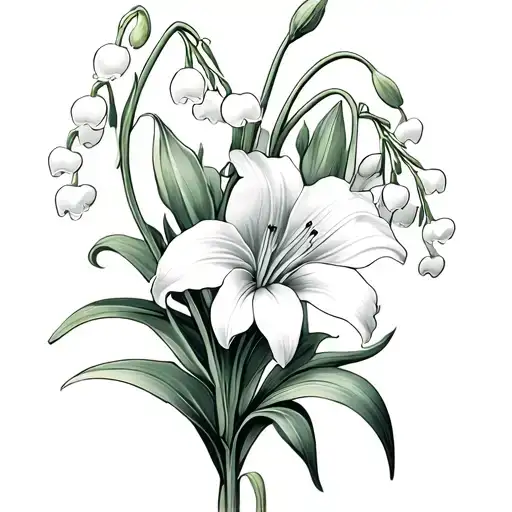Lily Of The Valley Flower And Gladiolus Flower
