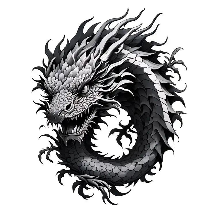 Dragon Made Of Flowers