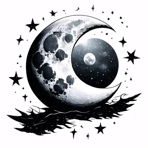 Outline Of Cresent Moon