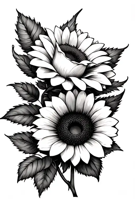 Rose And Sunflower And Daisy