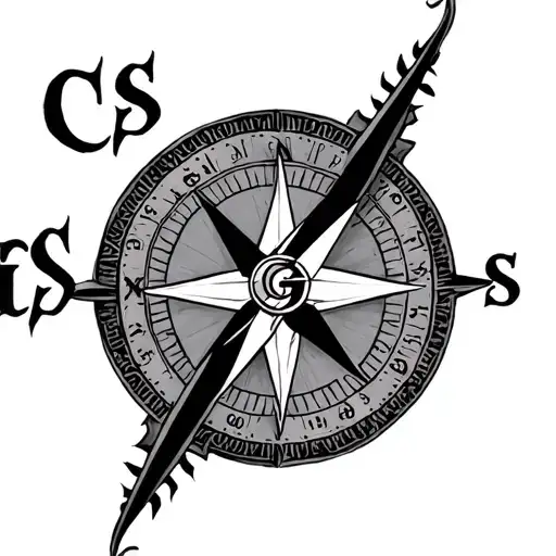 Intials Cs And Gs In A Compass Rose
