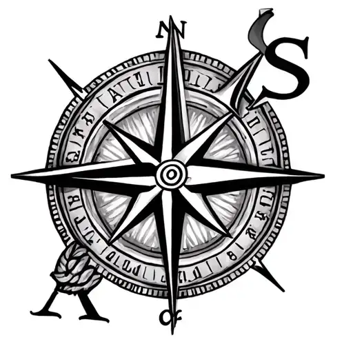 Intials Cs And Gs In A Compass Rose