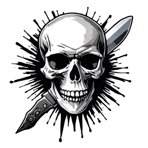 Skull And Knife Stabbing
