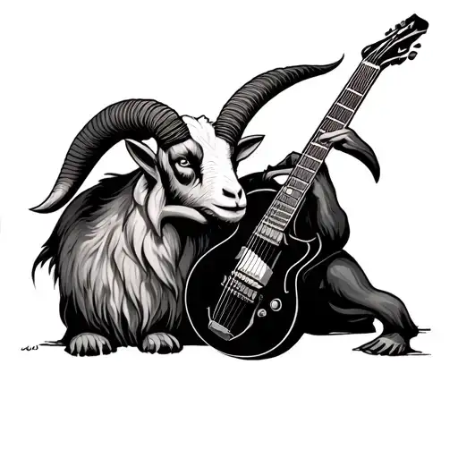 Evil Billy Goat And Guitar