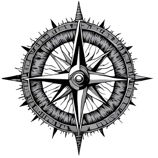 Compass Rose With Sun