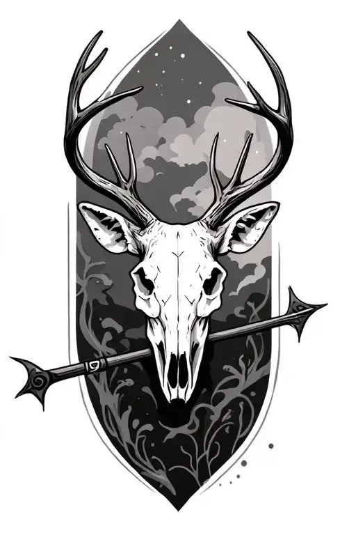 Deer Skull And Archery