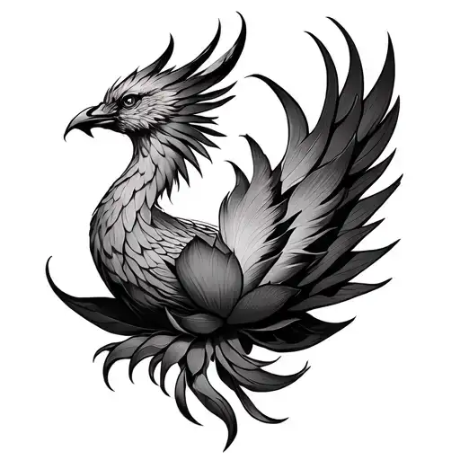 Phoenix Lotus Design Incorporating Elements