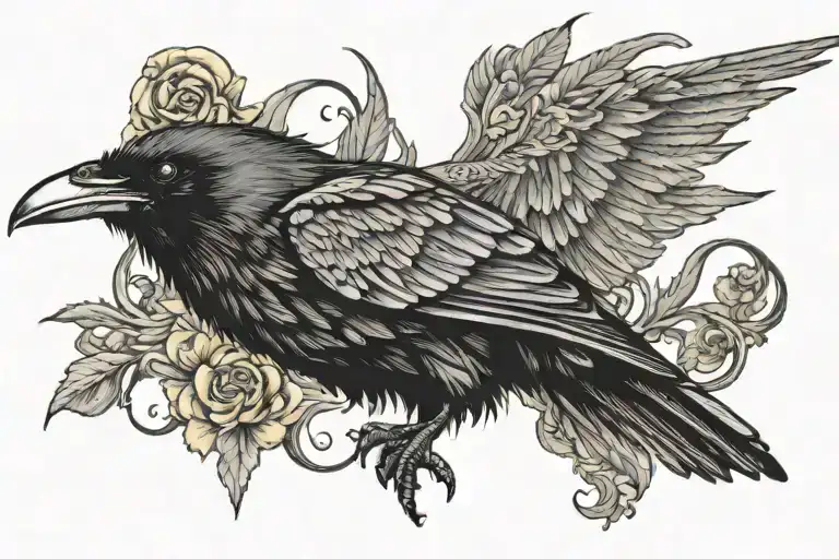 Black Raven Yellow Eye Agressive