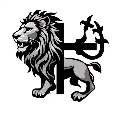 Lion With Cross