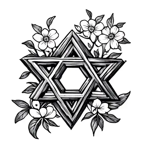 Star Of David And Forget Me Nots