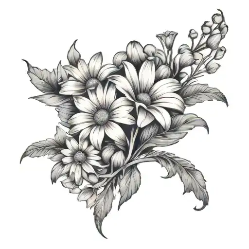 Daisy And Sweetpeas Flowers Spine