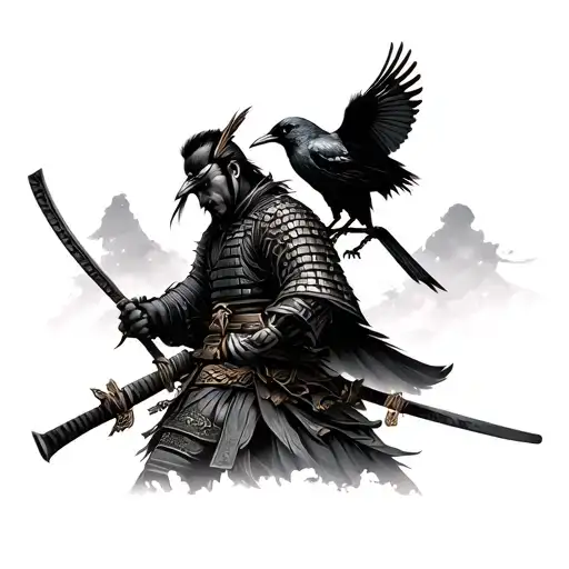 Samurai With Crow