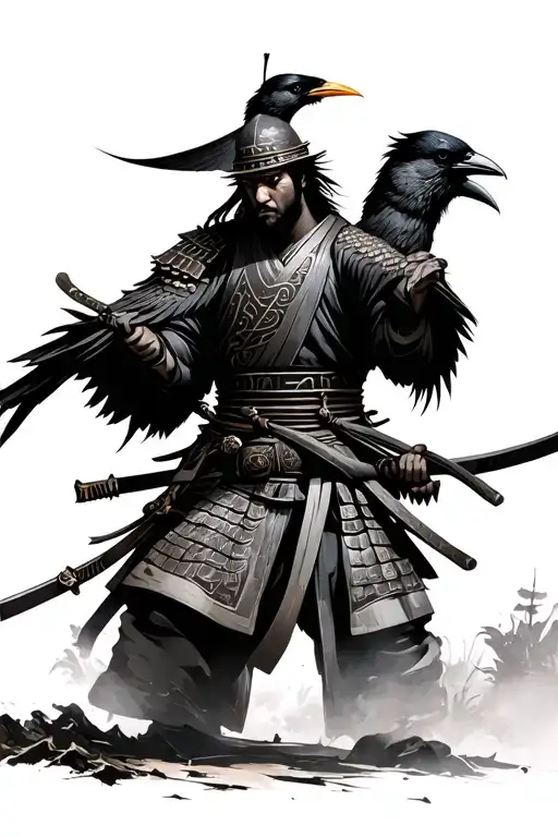 Samurai With Crow