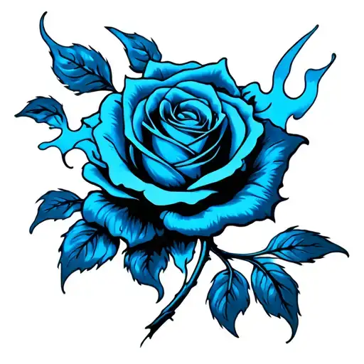 Blue Rose Flames