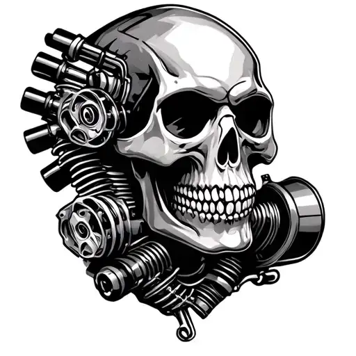 V8 Engine Supercharger Skull