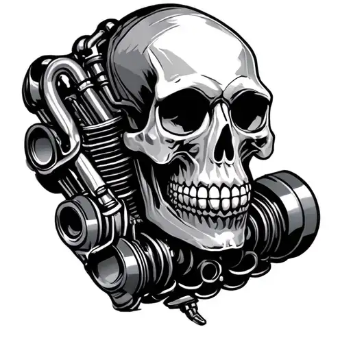 V8 Engine Supercharger Skull