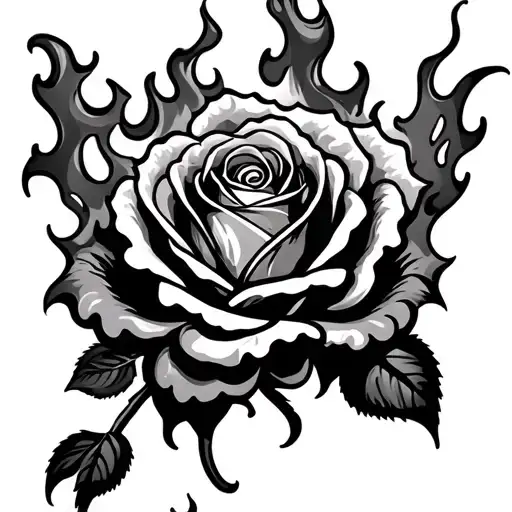 Rose Flames Engulfing