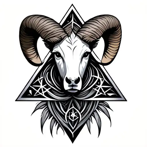 Aries Zodiac Sign Inside Triangle