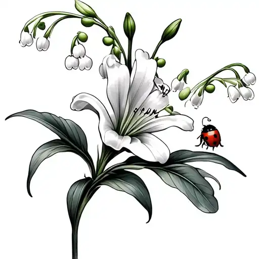 Lily Of The Valley With Ladybird Resting