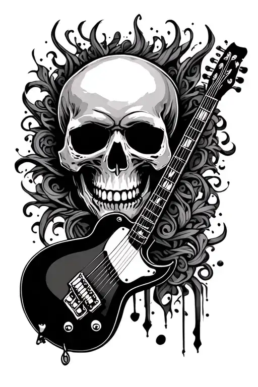Skull With Guitar