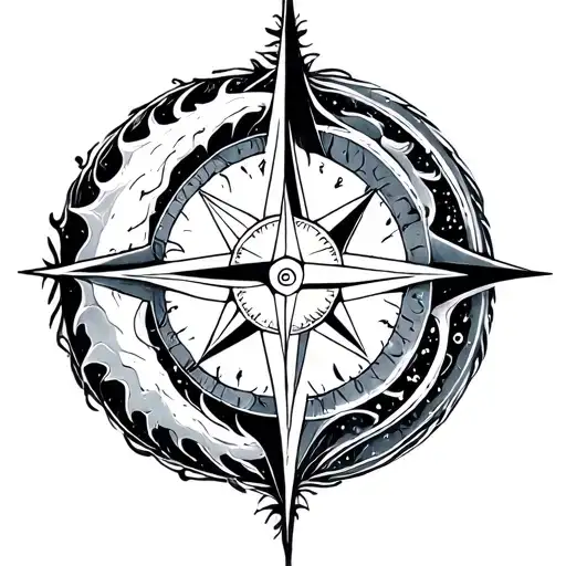 Sun Moon Compass Intertwined