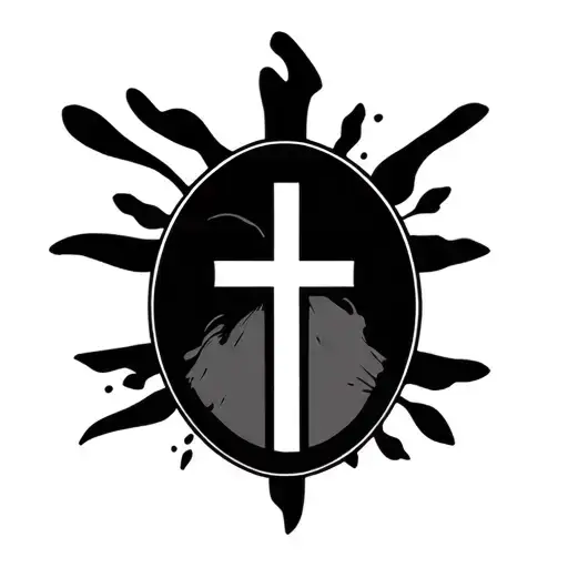 Small Christian Tattoo Oval Frame