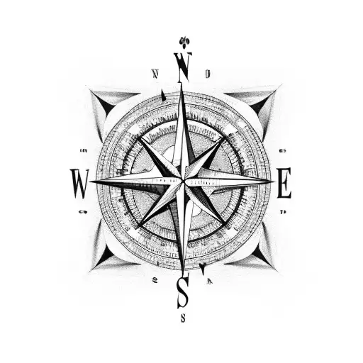 Compass With Coordinates With A Beach Inside Of It