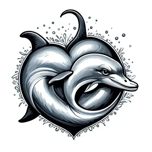 Dolphin Forming Heart